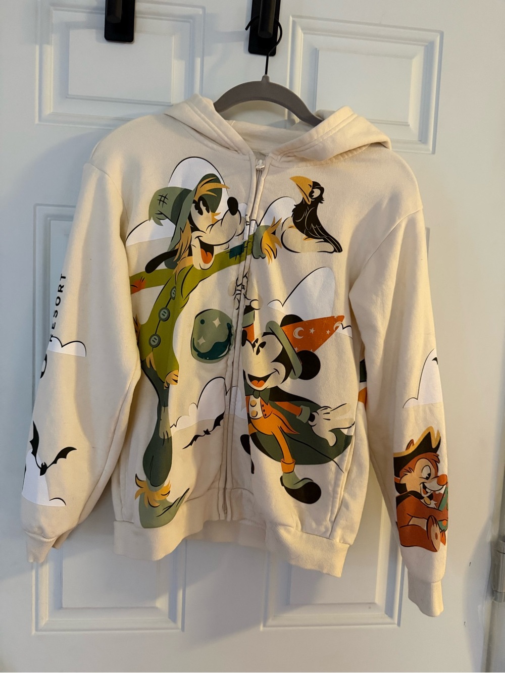 Disneyland Kids Cream Mickey & Friends Halloween Zip-Up Hoodie